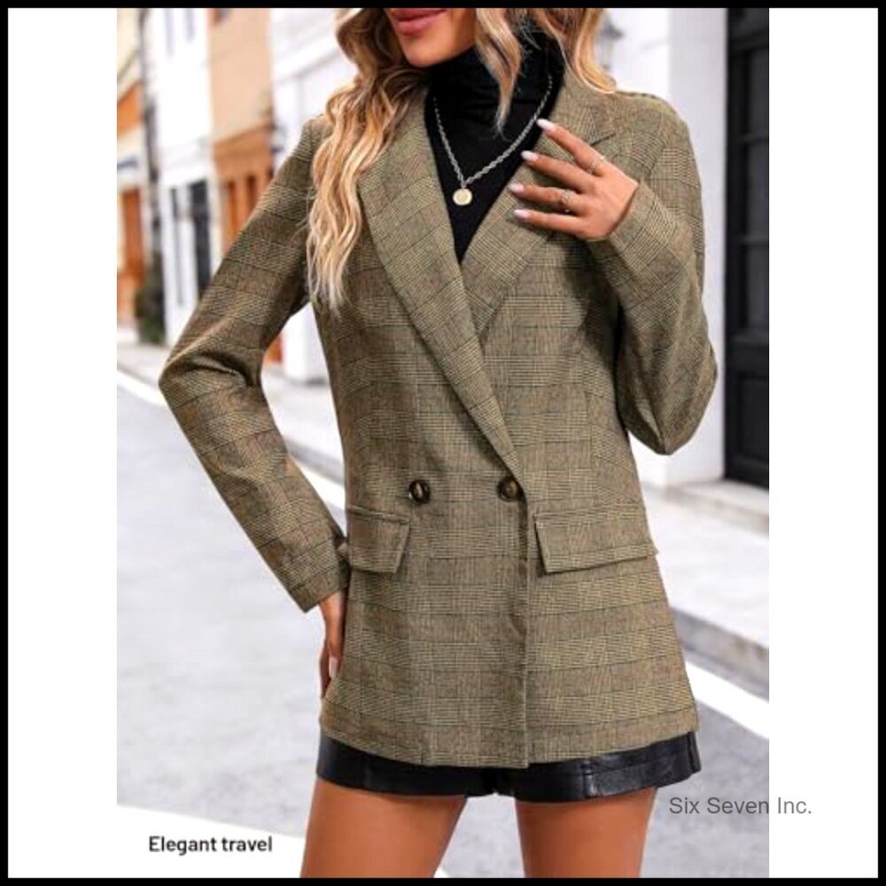 Polyester Blend Blazer with Pockets, Fully Lined, Notch Lapel - Picture 3 of 7